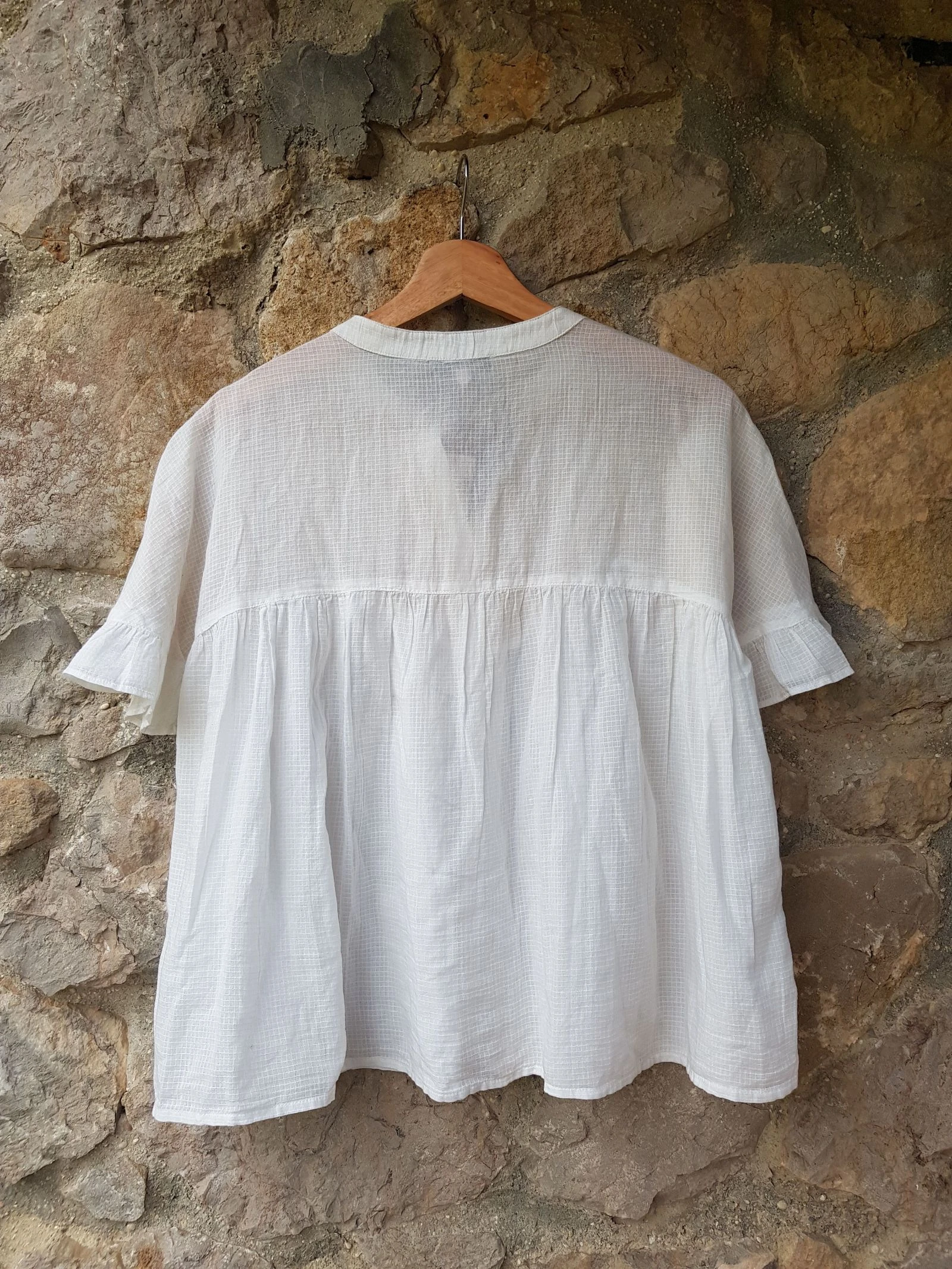 Camisa bordada romântica boho algodão Etam P – photo 11